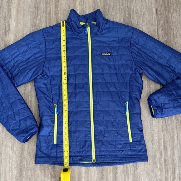 Patagonia Nano Puff Jacket Mens Small Blue / Yellow Puffer Coat Great Condition - Picture 4 of 9
